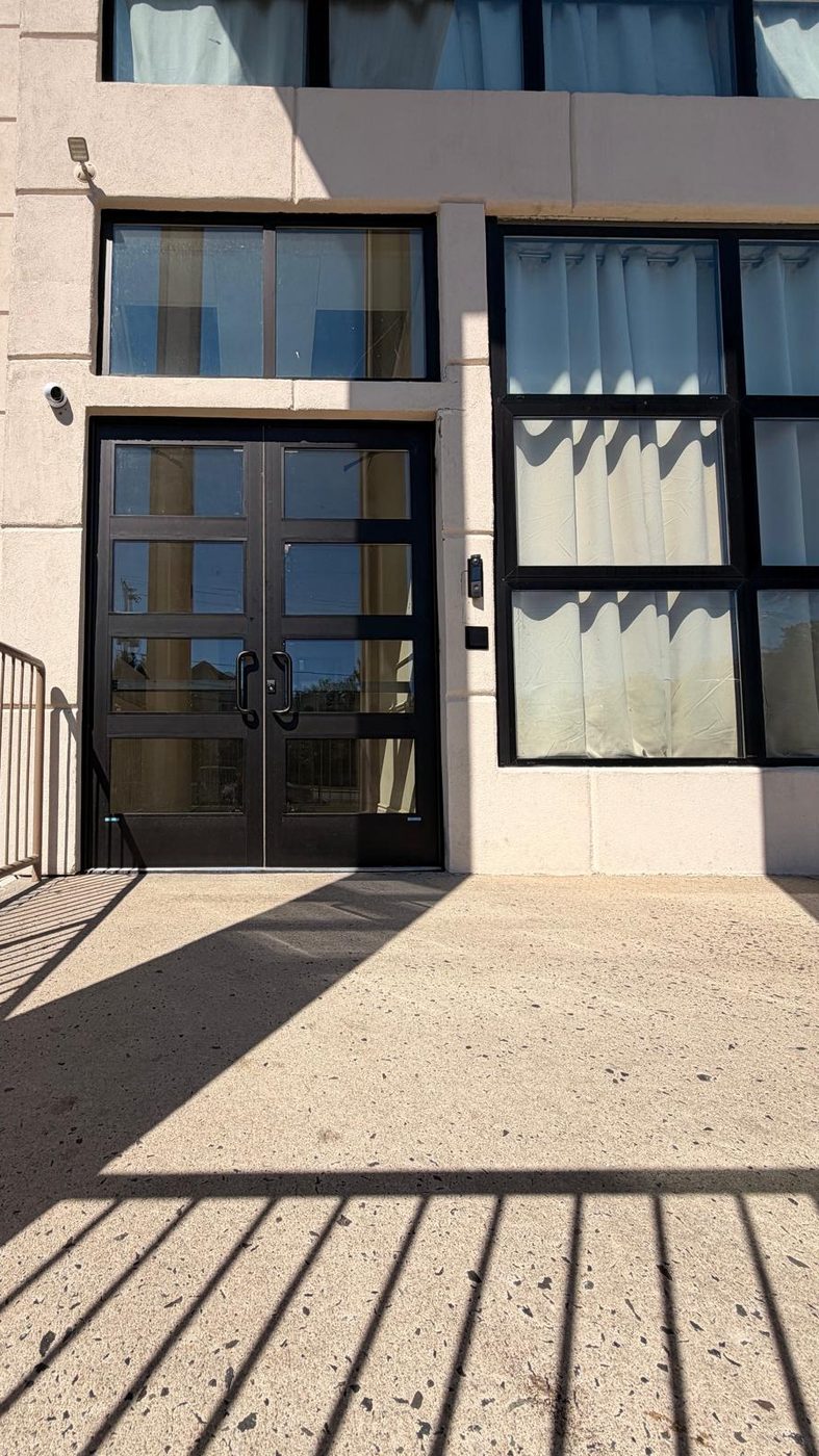Entrance doors and adjacent glazing at the approach &mdash; Lakewood, New Jersey